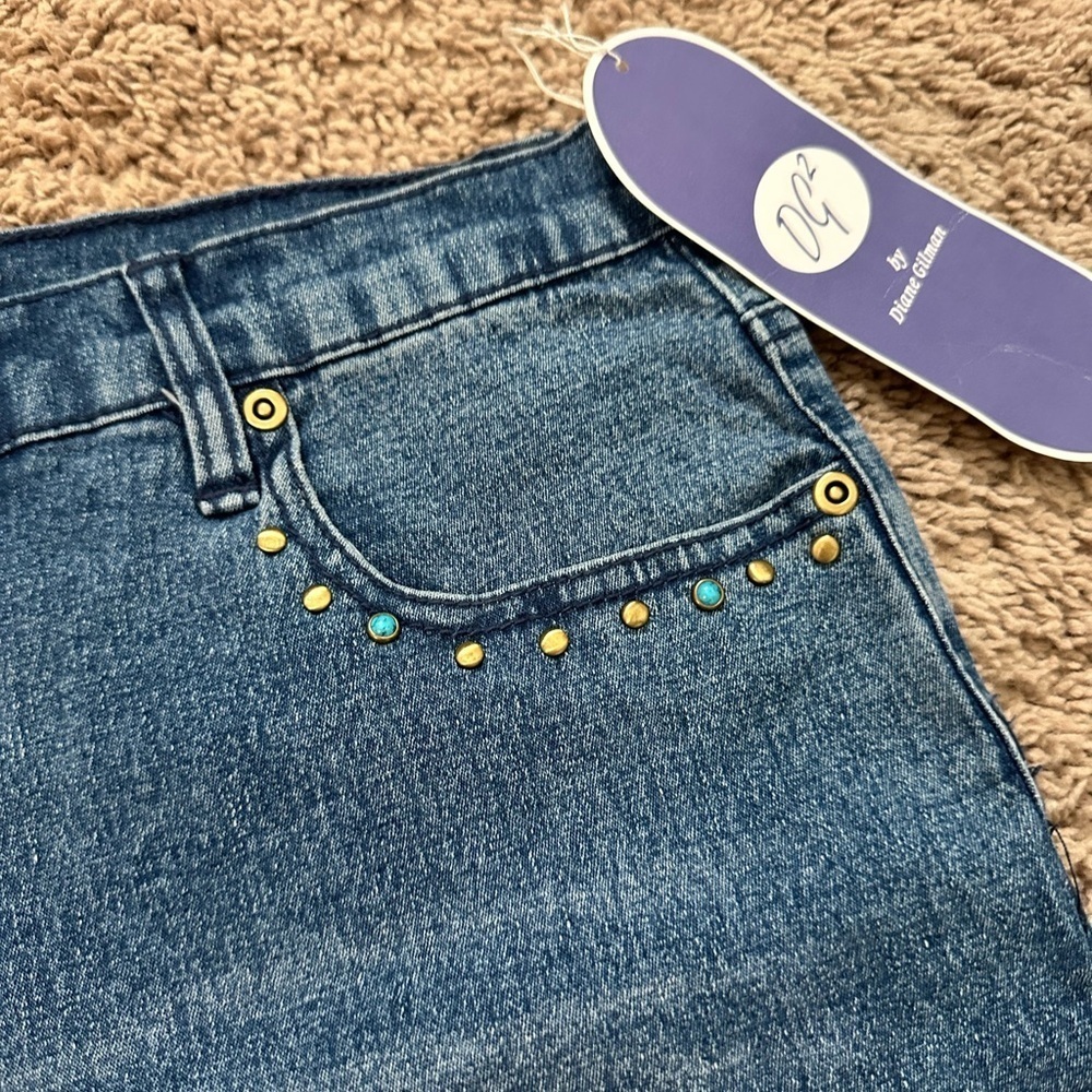Diane Gilman Western Bootcut Embellished Jeans Size 12P - Picture 4 of 14